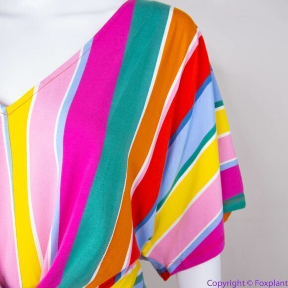 NEW Eloquii Rainbow Wrap Around Dress, size 22 - Picture 10 of 16